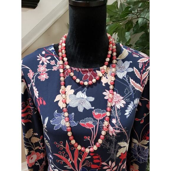 Charter Club Women's Blue Floral Polyester Round Neck Long Sleeve Top Blouse XXL - Picture 2 of 12